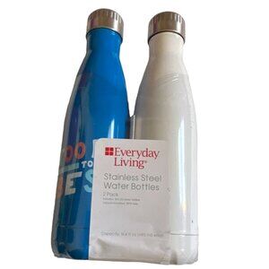 Everyday Living 16.4 oz Stainless Steel Water Bottles-2 Pack-New In Package